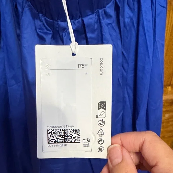 NWT COS Elegant Blue Halter Maxi Dress - Picture 5 of 6